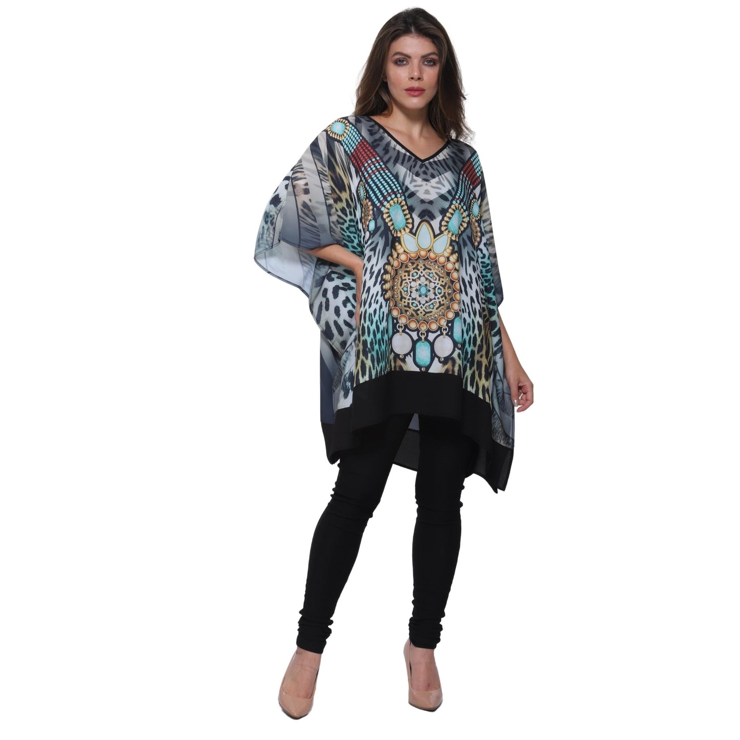 Blusa Kaftan BIXUGRILLO estampada Tamiris