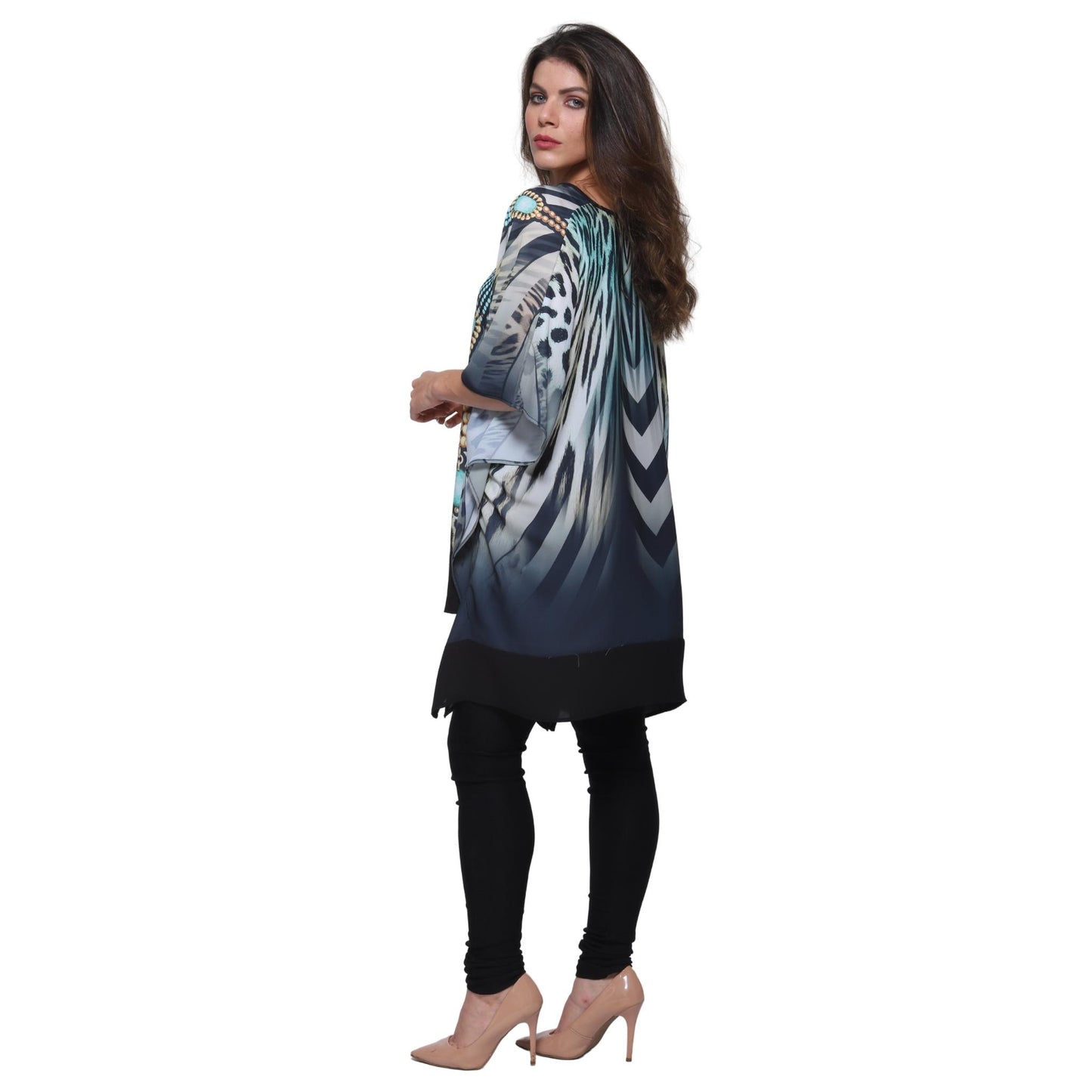 Blusa Kaftan BIXUGRILLO estampada Tamiris