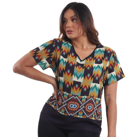 Blusa GOLA "V" BIXUGRILLO estampada Volpi