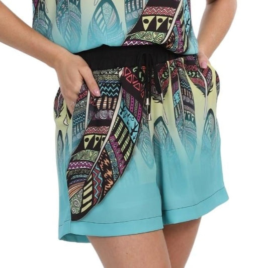 Short BIXUGRILLO estampado Penas Hippie