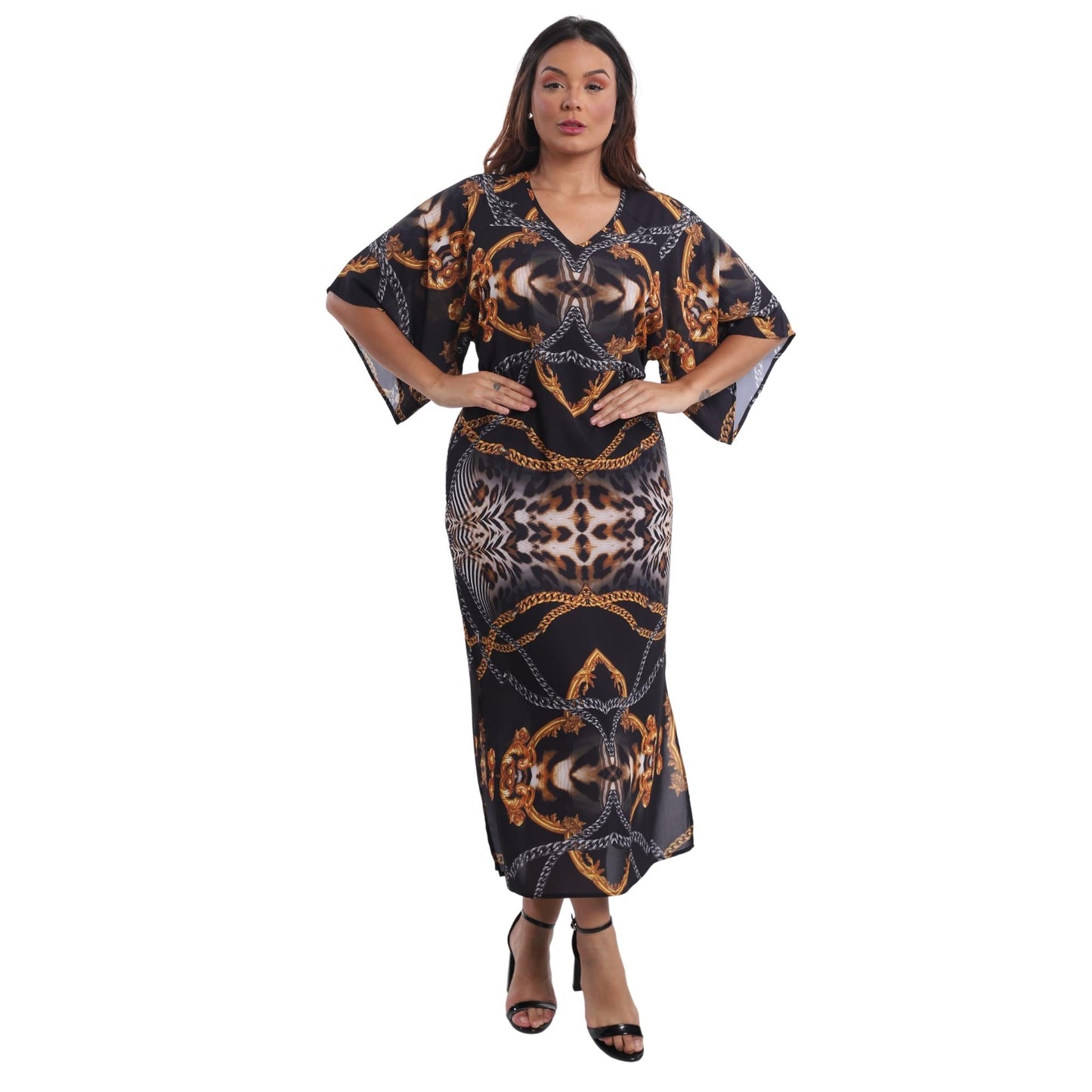 Vestido Midi Kimono BIXUGRILLO estampado Gucci