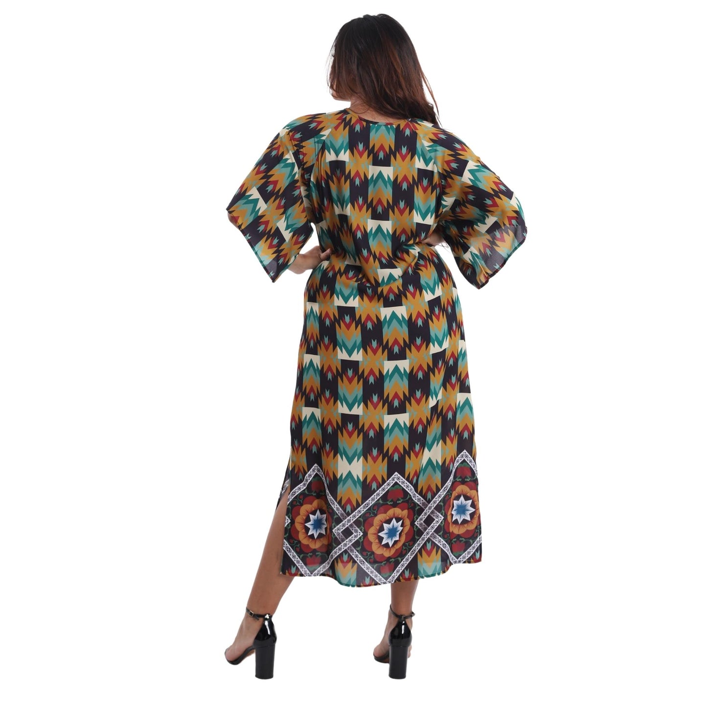Vestido Midi Kimono BIXUGRILLO estampado Volpi