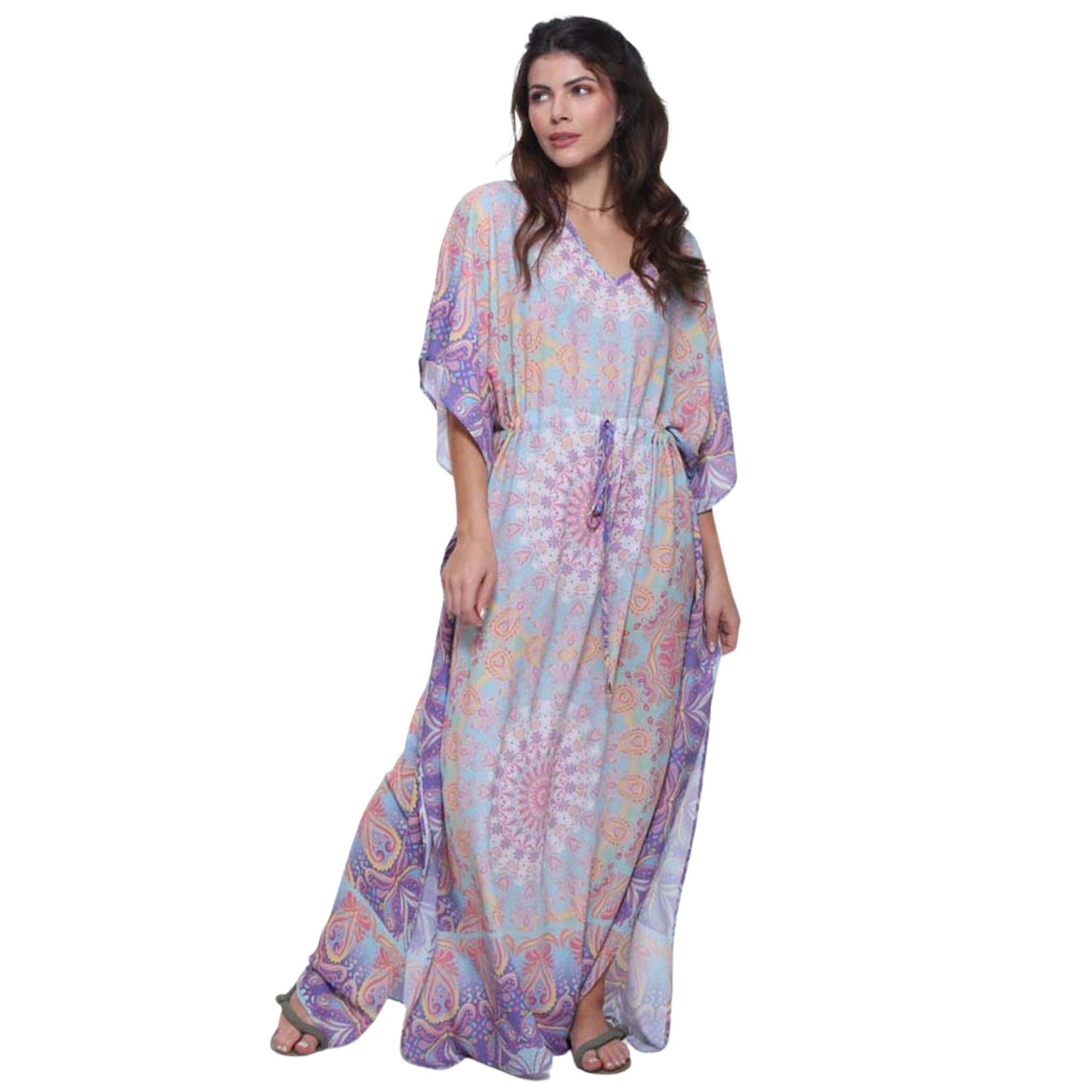 KAFTAN VESTIDO Longo BIXUGRILLO estampada Triade Solar
