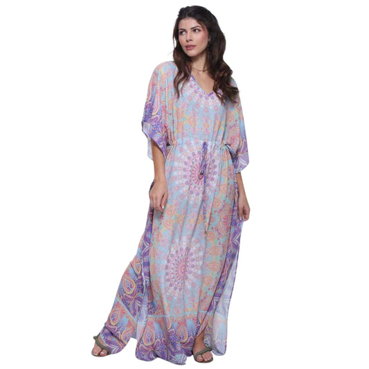 KAFTAN VESTIDO Longo BIXUGRILLO estampada Triade Solar