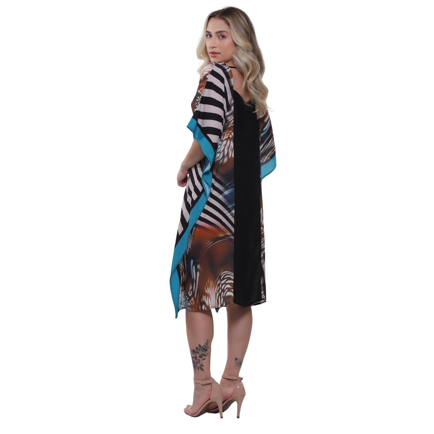 VESTIDO CURTO COM RECORTE BIXUGRILLO estampado laterais INFINITO