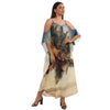 KAFTAN VESTIDO Longo de alça, ombro aberto Bixugrillo estampa Praia
