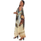 KAFTAN VESTIDO Longo de alça, ombro aberto Bixugrillo estampa Praia