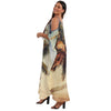 KAFTAN VESTIDO Longo de alça, ombro aberto Bixugrillo estampa Praia