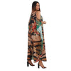 KAFTAN VESTIDO Longo de alça, ombro aberto Bixugrillo estampado Selva