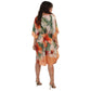 KAFTAN VESTIDO curta BIXUGRILLO com cintura ajustável estampada Hibisco Orange