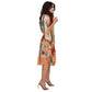 KAFTAN VESTIDO curta BIXUGRILLO com cintura ajustável estampada Hibisco Orange