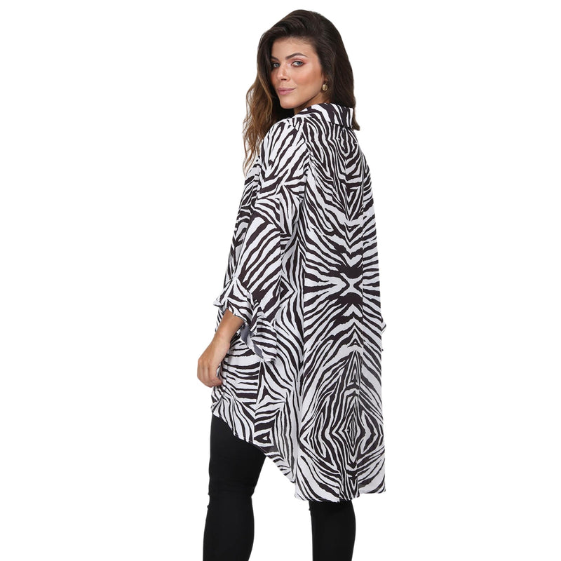 Camisão manga com babados BIXUGRILLO estampa zebra