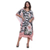 KAFTAN VESTIDO curto BIXUGRILLO estampada Hibiscus Rosa