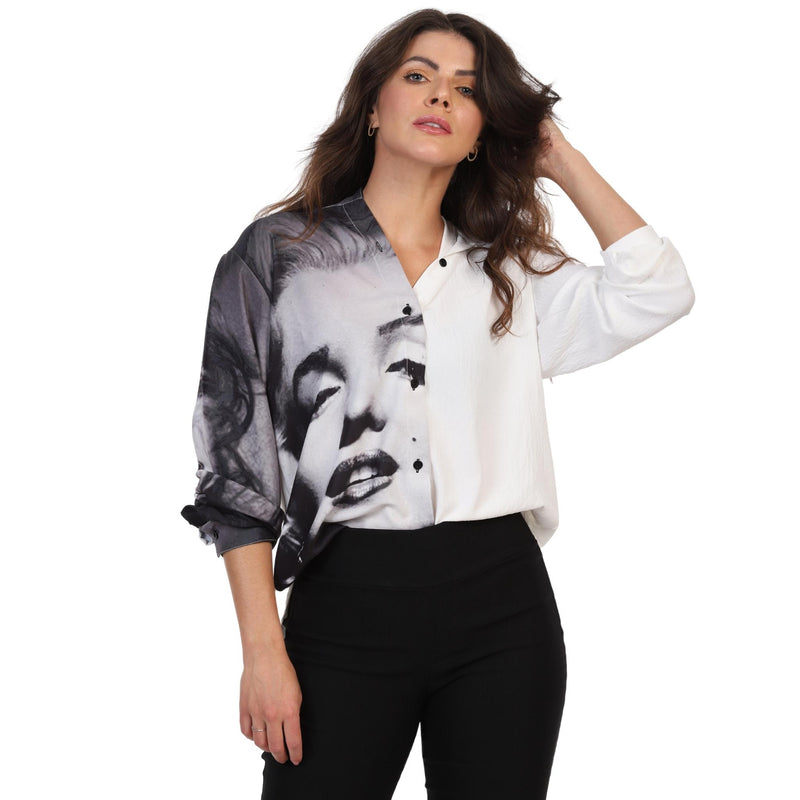 Camisa manga longa BIXUGRILLO estampada Marilyn PB
