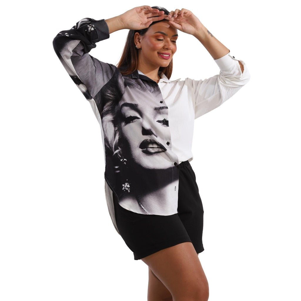 Camisa manga longa BIXUGRILLO estampada Marilyn PB
