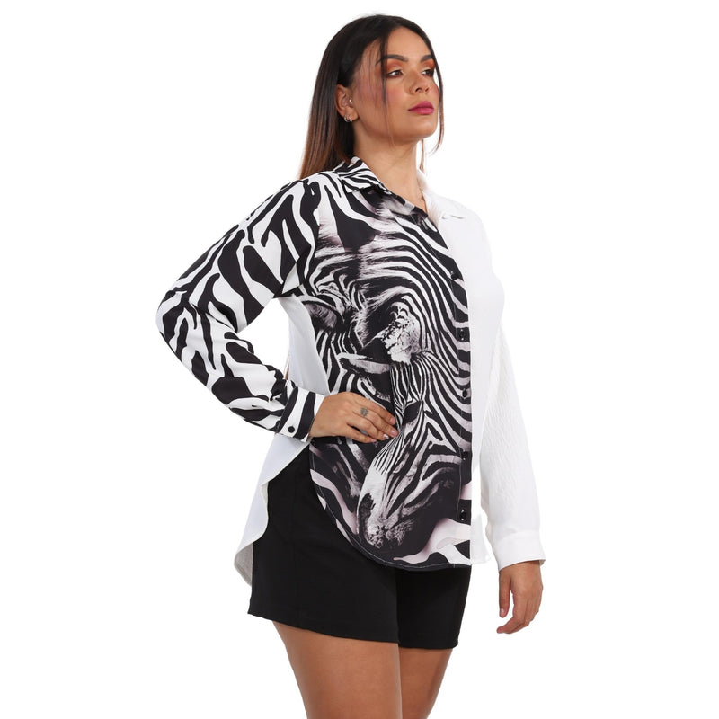 Camisa manga longa BIXUGRILLO estampada Zebra