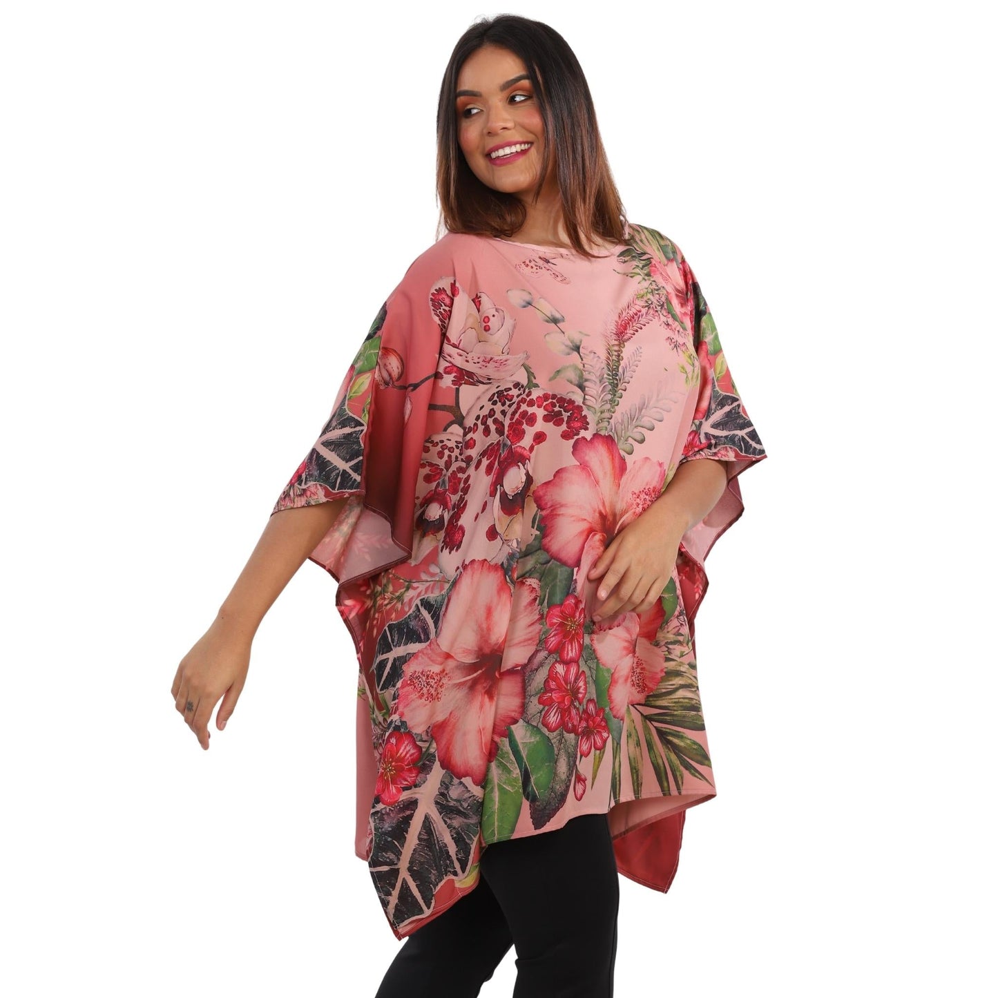 BLUSA KAFTAN curto BIXUGRILLO estampa Orquídea B