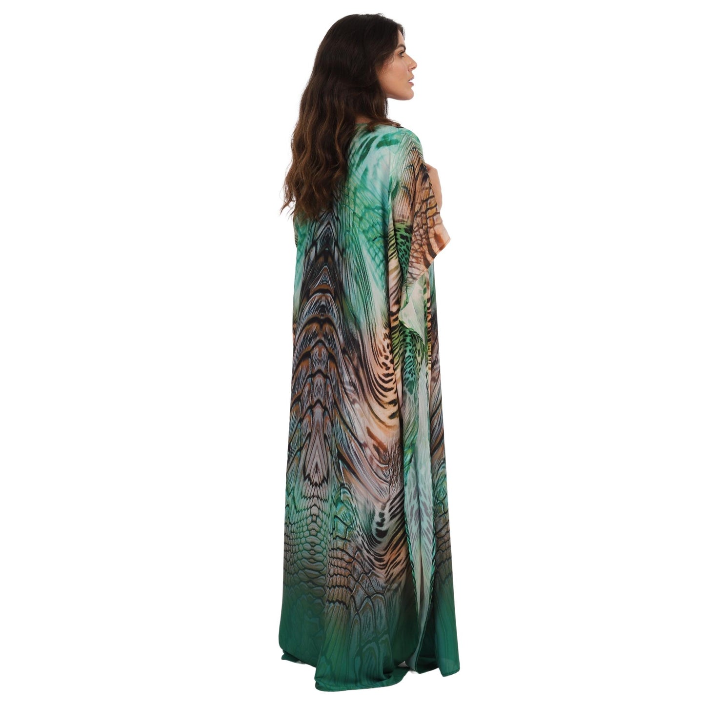KAFTAN VESTIDO Longo Bixugrillo estampa Esmeralda