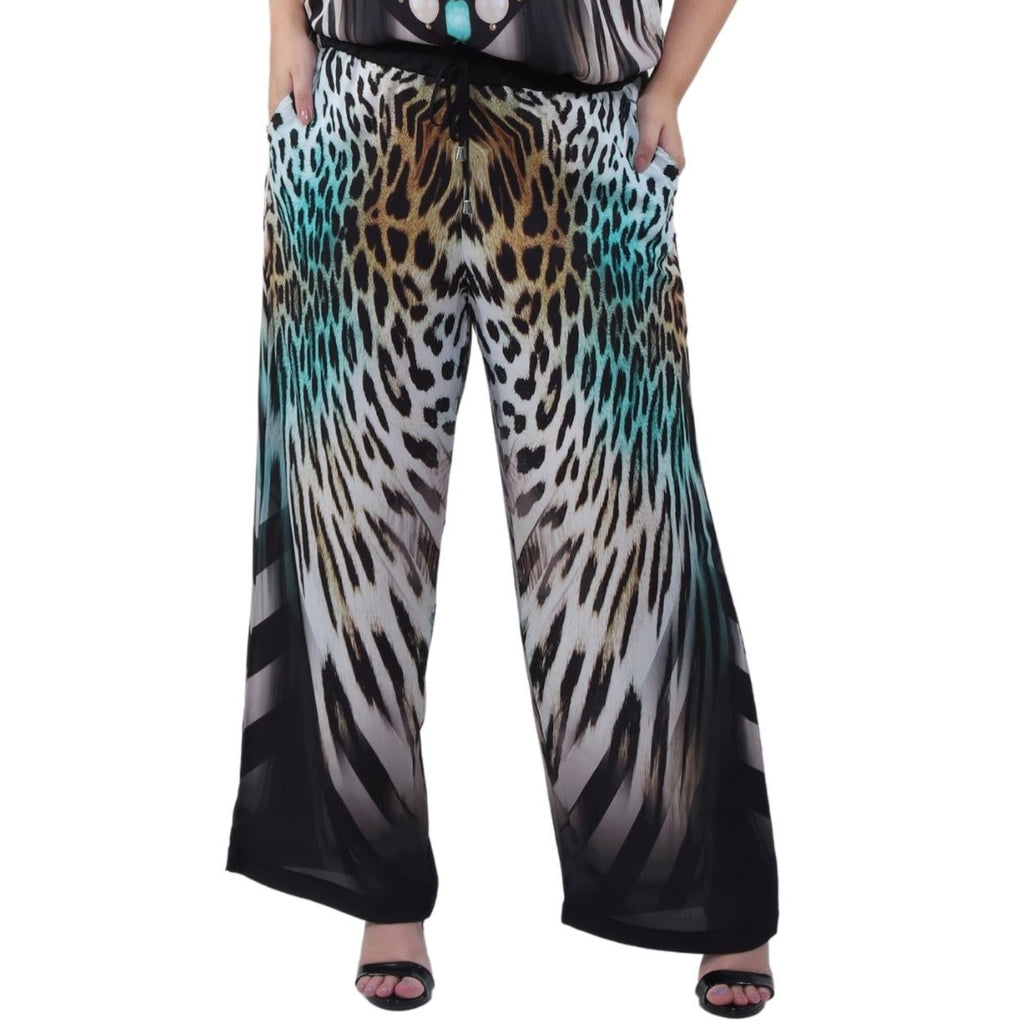 Calça pantalona BIXUGRILLO estampada Tamiris