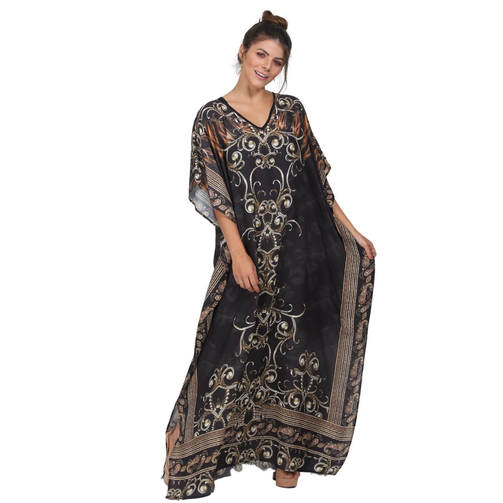 KAFTAN VESTIDO Longo BIXUGRILLO estampada Art Noveau
